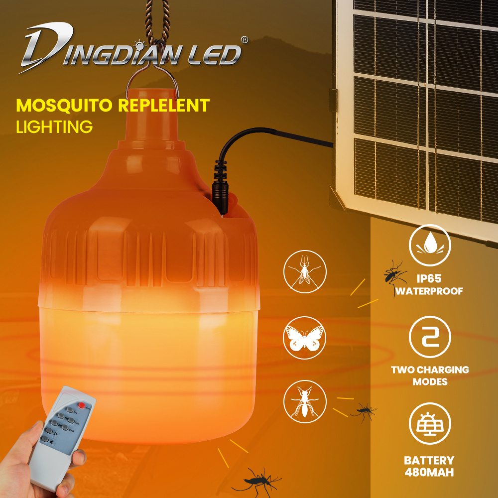 New mosquito repellent light bulb 150w waterproof  outdoor remote control usb chargeable mosquito repellent light bulb