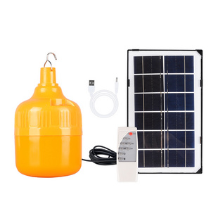 Orange light remote control usb rechargeable solar panel lighting  outdoor IP65 waterproof solar led repelient light bulb