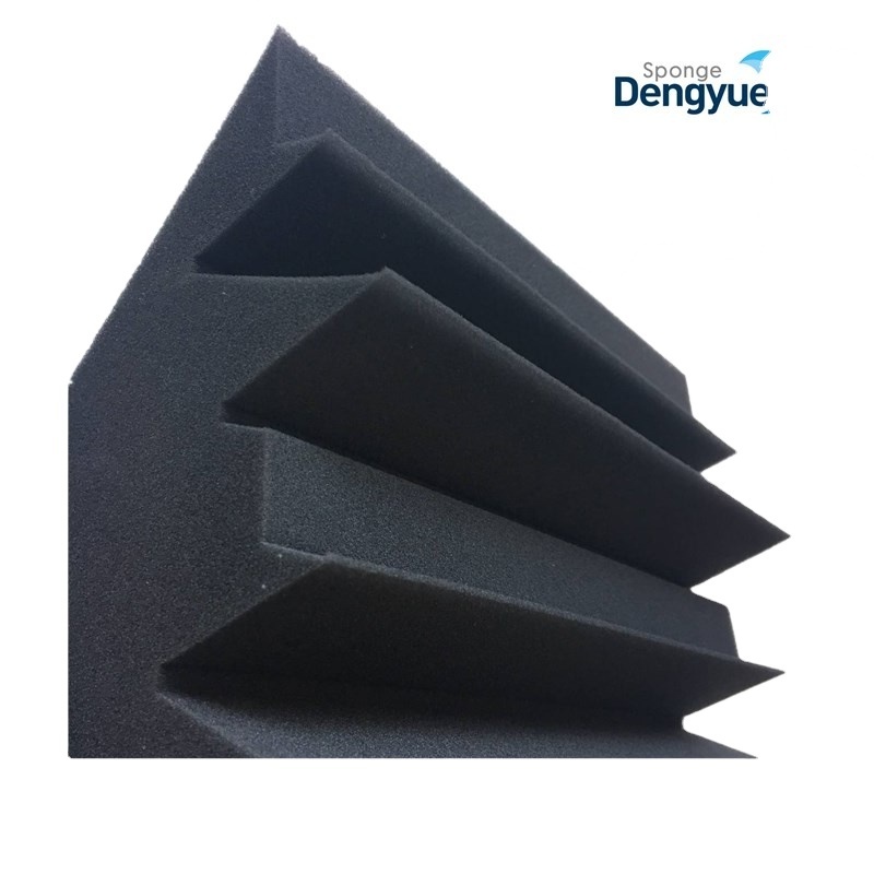 Wholesale Self adhesive Black Sound insulation PU foam Corner shape Bass trap Acoustic foam for music studio