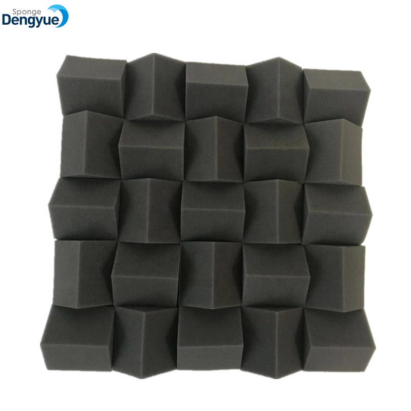 Black wavy sound proof pad rubber foam soundproofing home studio