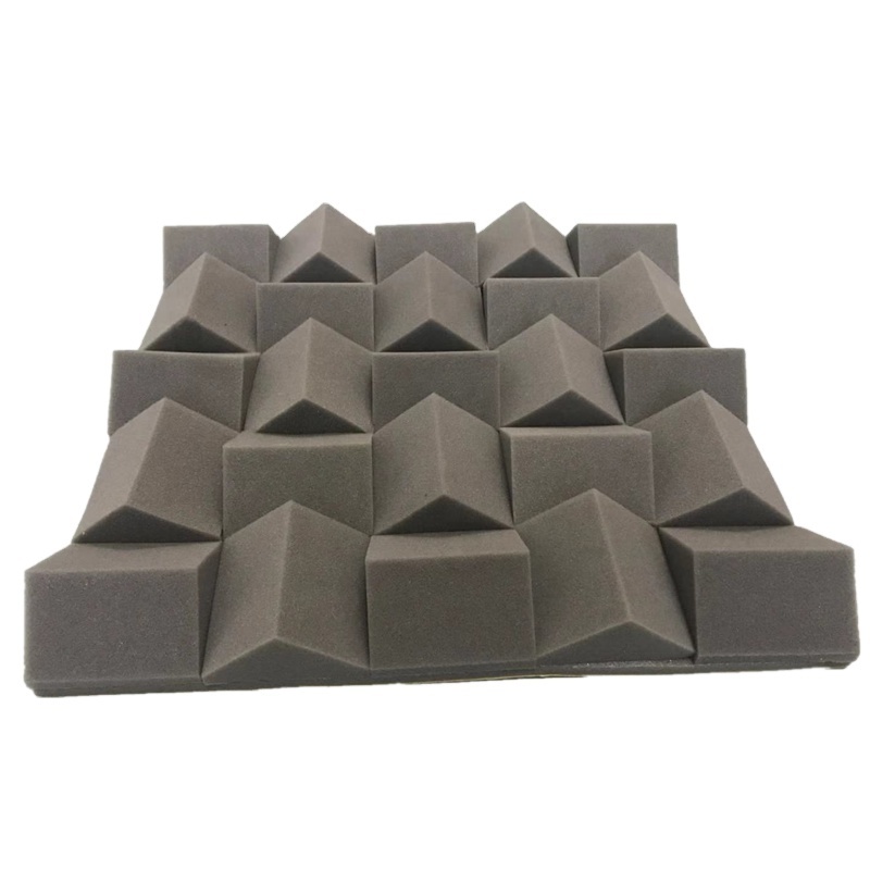 Black wavy sound proof pad rubber foam soundproofing home studio