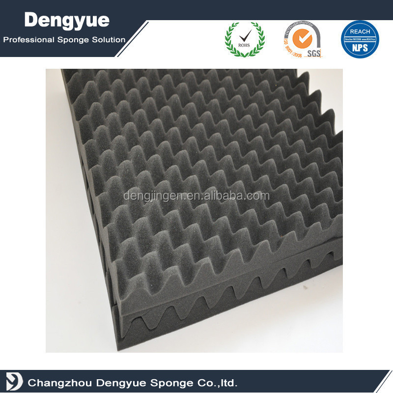 Wave shape soundproof acoustic foam, Fire blocking retardant sound absorbing soundproof material studio acoustic egg crate foam