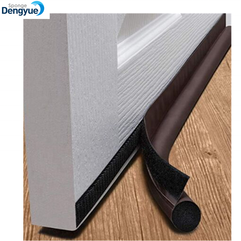 Black Grey White Leather Surface Draft Stopper Door Window Double No Repositioning No Cold Dust Bottom Twin Door Draft Guard