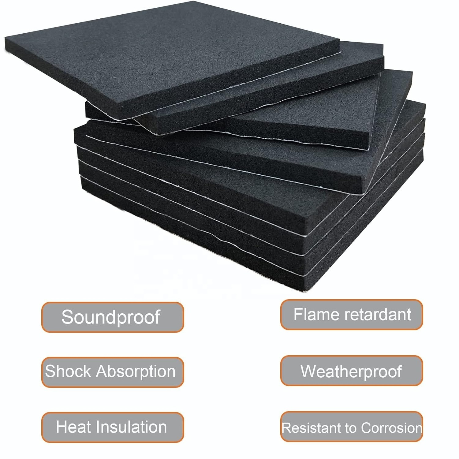 Closed Cell Foam Neoprene Rubber Sheets Insulation Anti Vibration Non-Slip Foam Rubber Pads Furniture Floor Protector Pads Black