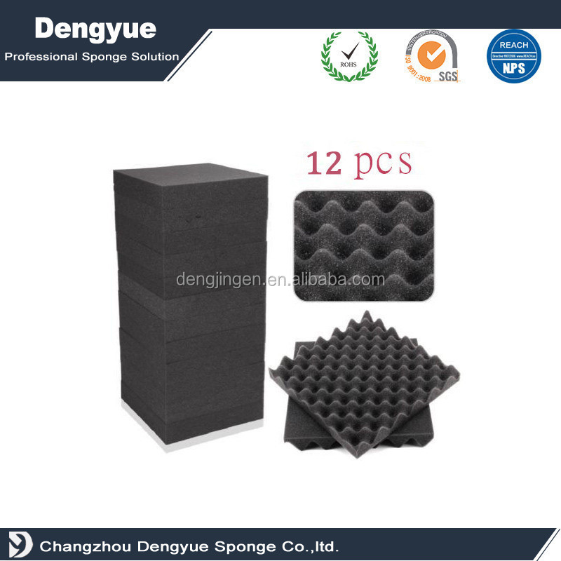 Wave shape soundproof acoustic foam, Fire blocking retardant sound absorbing soundproof material studio acoustic egg crate foam