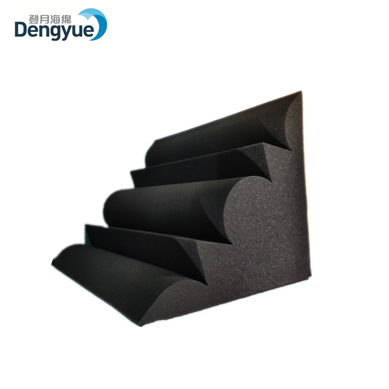 Wholesale Self adhesive Black Sound insulation PU foam Corner shape Bass trap Acoustic foam for music studio