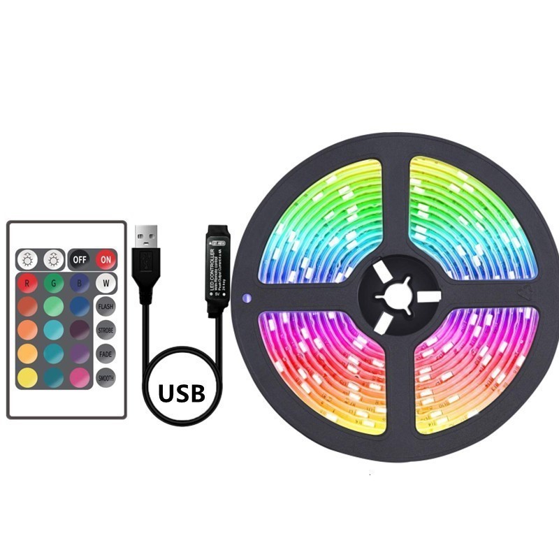 hot usb 5V IR bluetooth Indoor Decoration rgb SMD 5050 LED Strip Light set PVC Lamp Body App Control Mode Available 10m 20m 30m