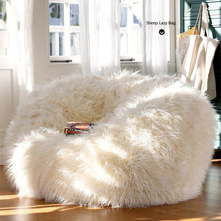 Customise size faux fox fur furniture outdoor bean bag