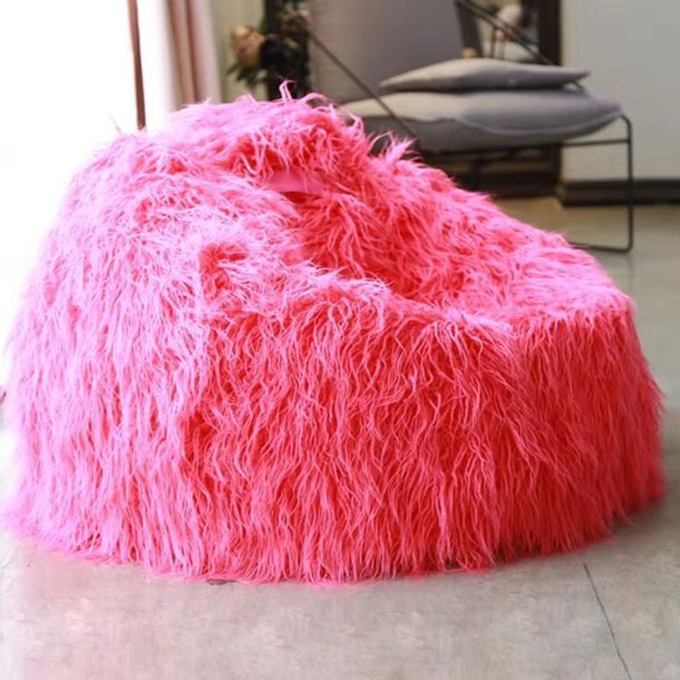 Customise size faux fox fur furniture outdoor bean bag