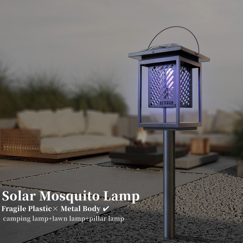 2023 new design UV LED kill mosquito solar garden lamp solar bug zapper for 5 star hotel