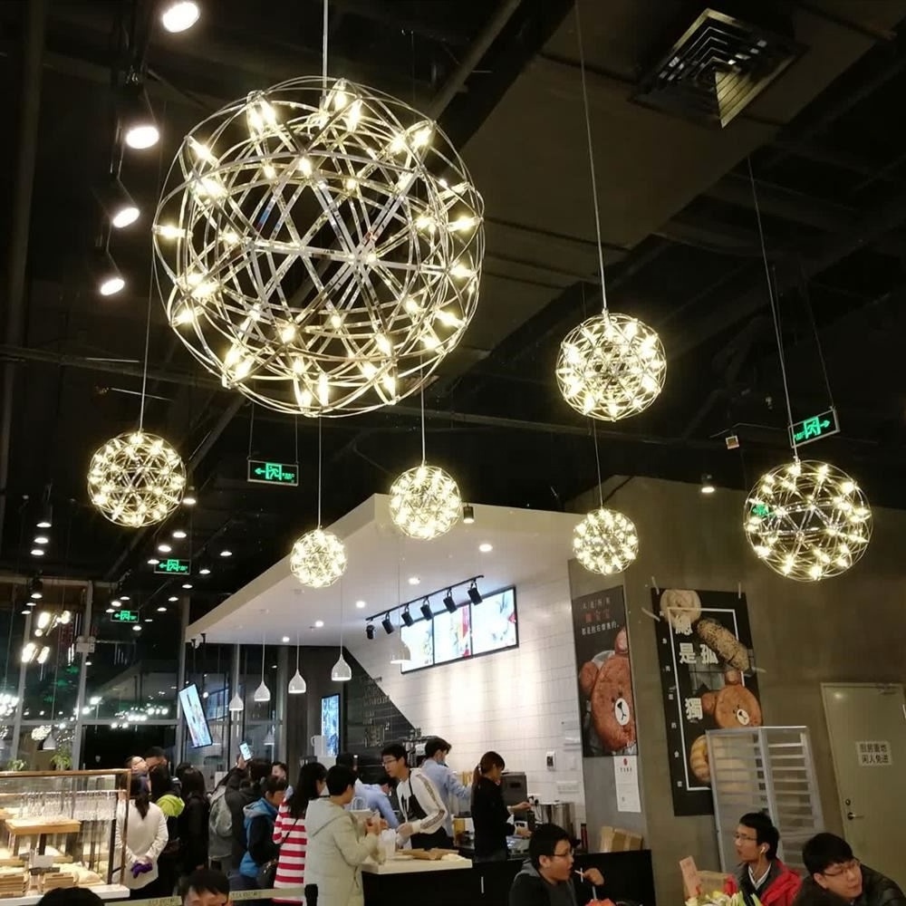 2022Modern Luxury Spark Chandelier Indoor Firework Ball Shape Lighting New LED Star Hanging Light Fixture