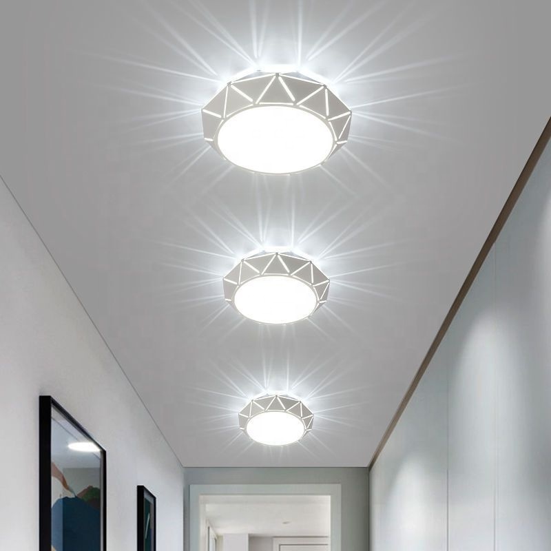 New nordic minimalist remote dimmable creative laser cut shade shadow LED ceiling light for hallway wall living room