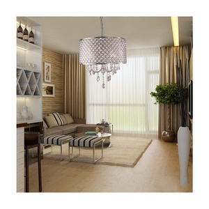 Crystal Chrome Chandelier Pendant Light With Crystal Beaded Drum Shade Circle Crystal Chandelier At Best Prices