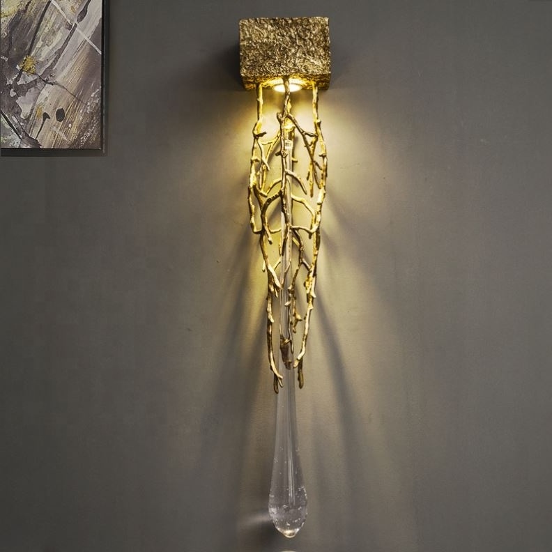 2021American style gold antique wall lamp long sconce wall light fixture for indoor decoration