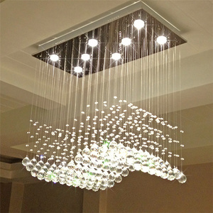 2021 High Quality Luxury Lighting Rectangular Dining Table K9 Crystal Raindrop Luminairesuspen Modern Maison Chandelier Pendant