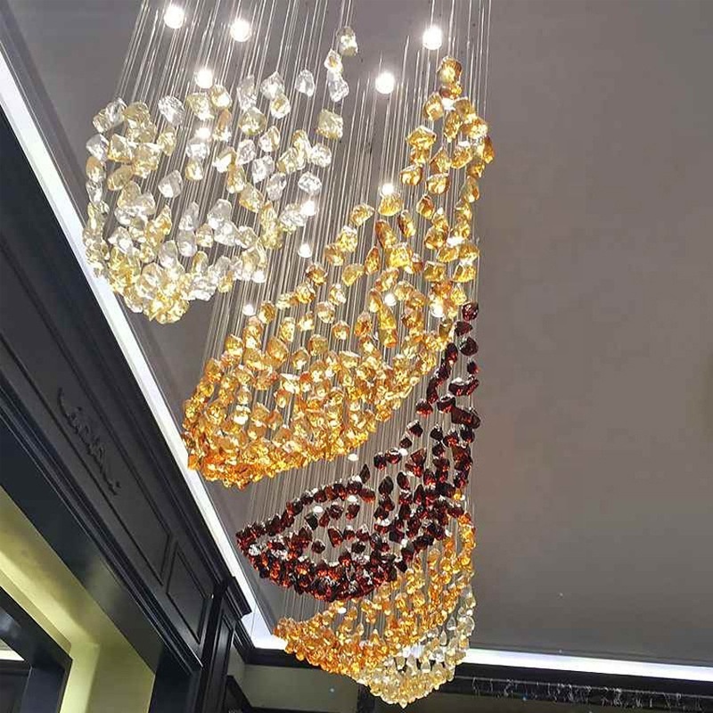 Customized Modern Luxury Chandelier Green Glass Stone pendant light Murano glass stone chandelier