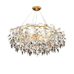 Nordic Postmodern Fancy Lighting Modern Luxury Crystal Flower Firefly Sputnik Firefly Chandelier Lighting Fixture Ceiling Light