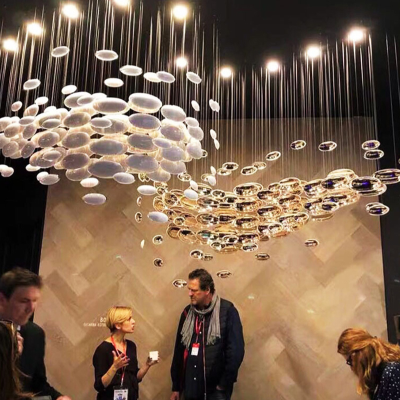 Custom Indoor Decoration Fixture Exhibition Hall Ballroom Hotel Project Modern Led Chandelier