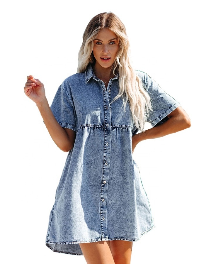 Free shipping new fashion design usa market hot selling 2022 wholesale good price denim dress women