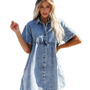 Free shipping new fashion design usa market hot selling 2022 wholesale good price denim dress women