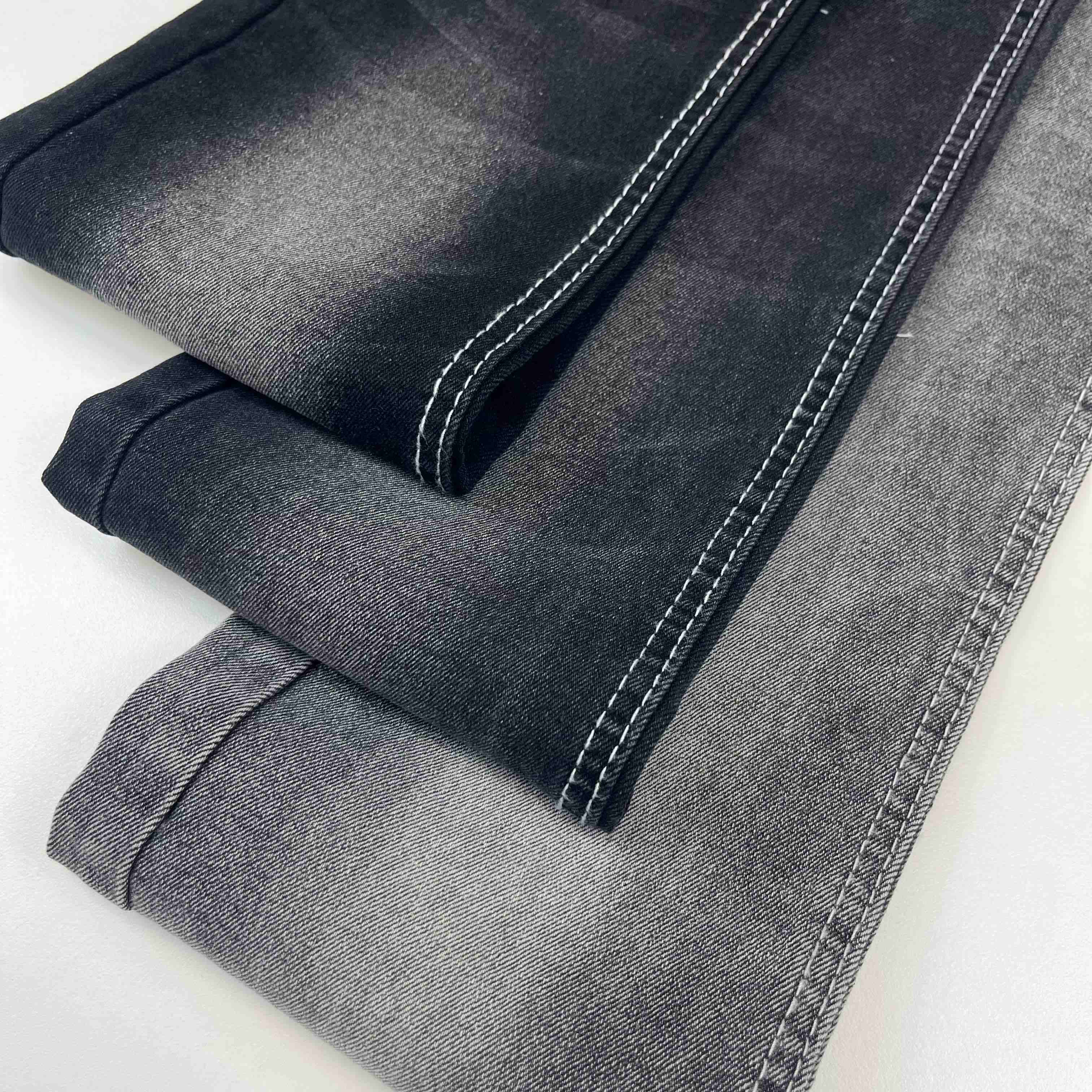 10.5oz Big Width 180cm Jeans Denim Fabric Black Black Stock CVC Lot 3/1 RHT Twill Denim Fabric