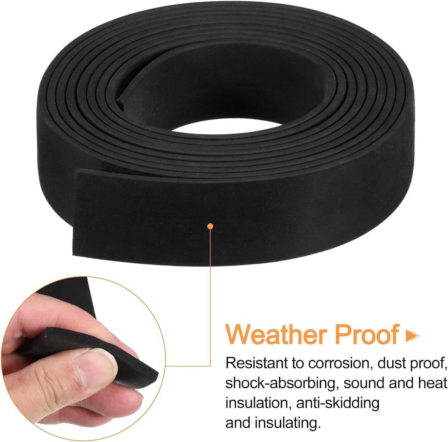 EPDM Rubber Foam Sheet Strip Neoprene Rubber Sheet Rolls Weather Strip for DIY Gasket, Crafts, Insulation