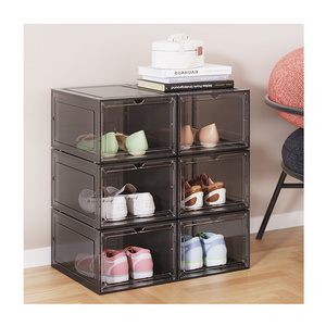 Stackable Shoe Storage Box  Shoe Organizer for Closet Space Saving Foldable Shoe Sneaker Containers Bins Holders