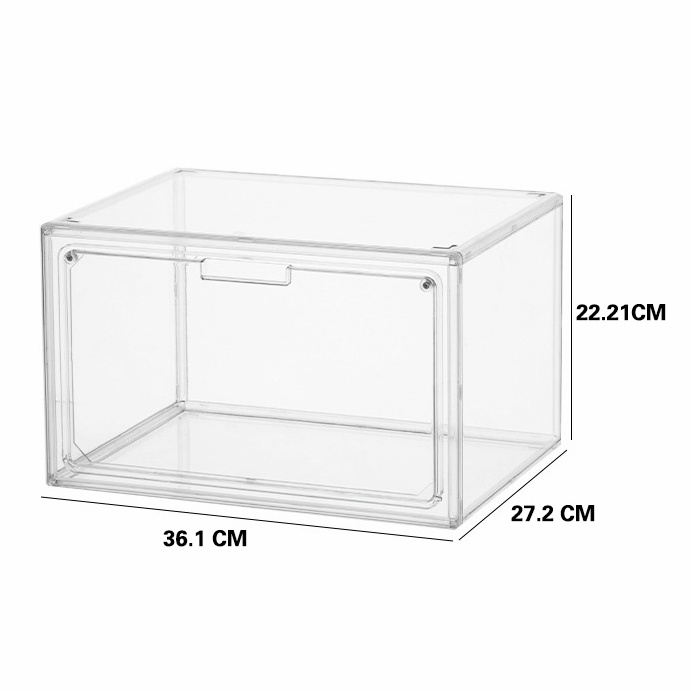 Wholesale Custom Plastic Shoebox Clear Acrylic Shoe Container Box Packaging Box Display Case With Customized Logo Sneaker Box