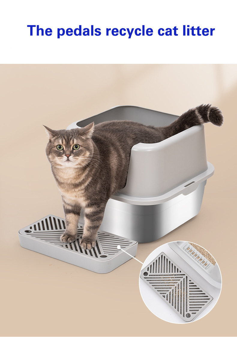 2024 New Design Stainless Steel Litter Box For Cat