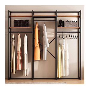 Wholesales 2 Tiers Shelves 3 Rod Clothes Rack FreeStanding Rack Organizer Storage for Hanging Clothes and Storage Garment Racks