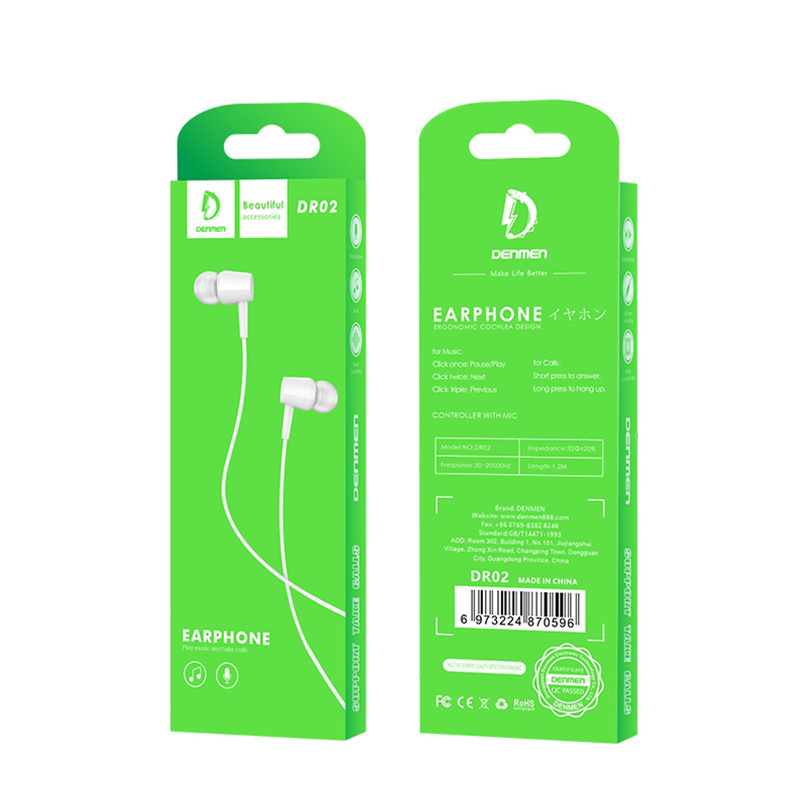 Durable Audio Plug in Ear Headphones Earphone Original 3.5mm PVC Plastic Wholesale Cheap 3.5mm Wired Earphone Normal Headphones