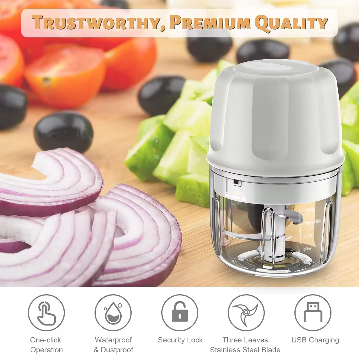 Wireless Vegetable Cutter kitchen accessories meat food chopper mini electric garlic crusher chili ginger crusher