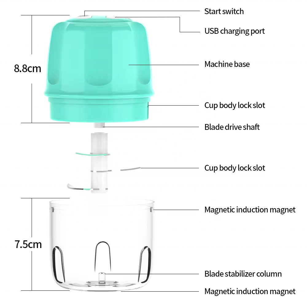 Wireless Vegetable Cutter kitchen accessories meat food chopper mini electric garlic crusher chili ginger crusher