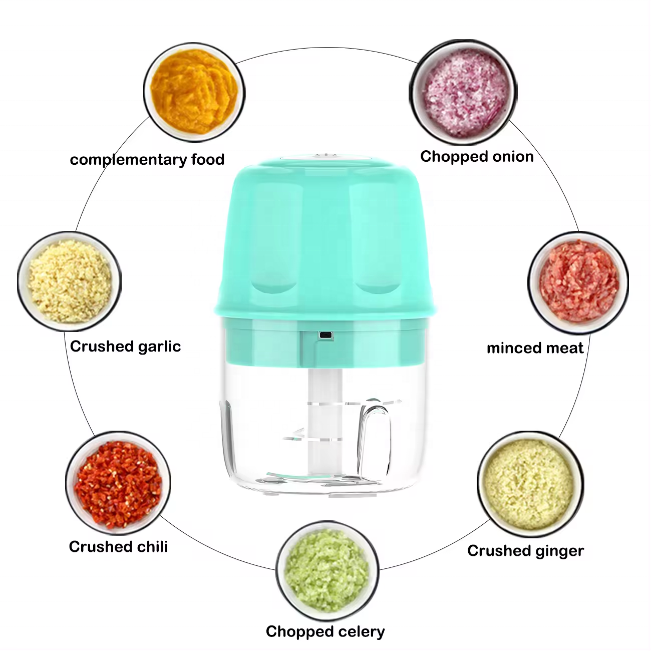 Wireless Vegetable Cutter kitchen accessories meat food chopper mini electric garlic crusher chili ginger crusher