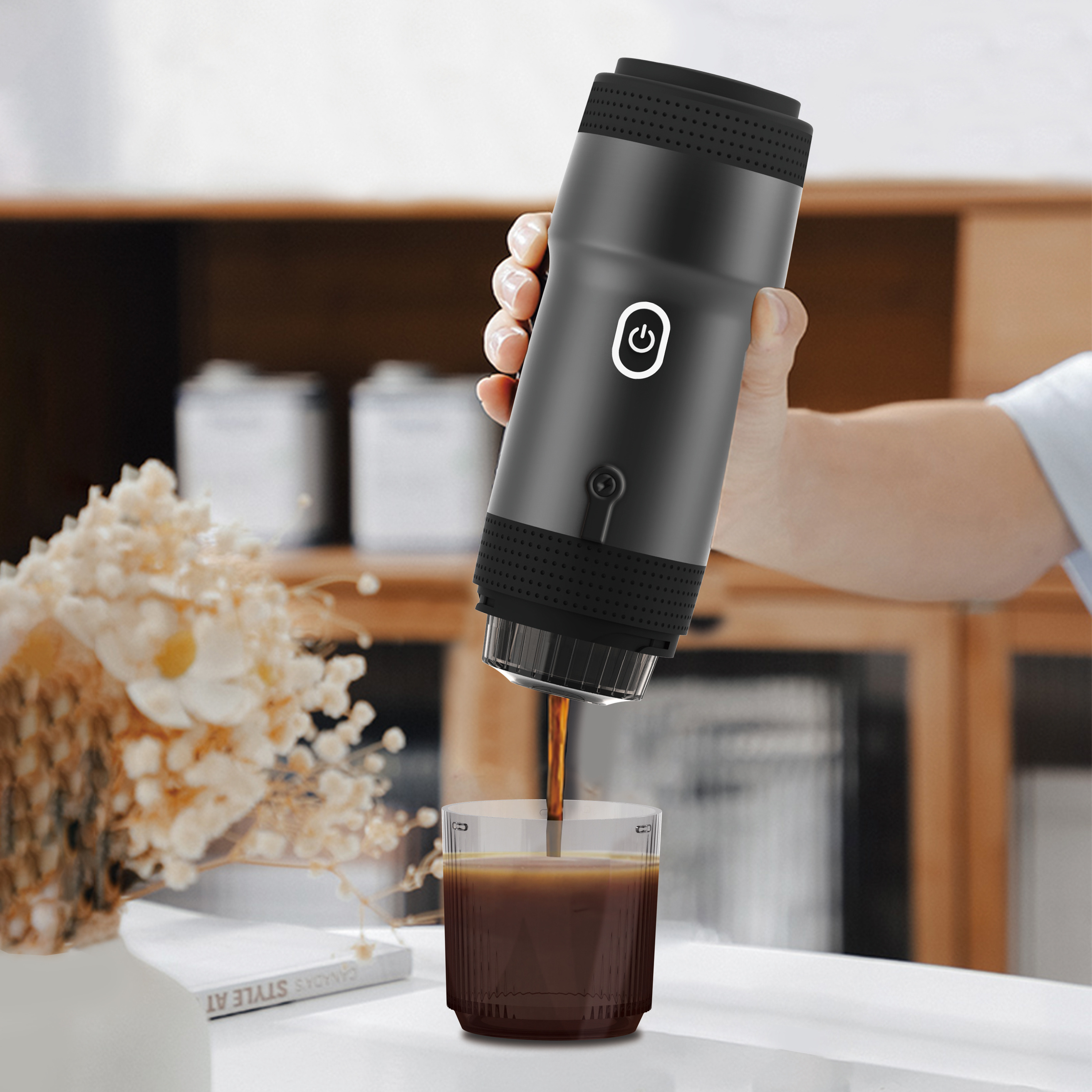 USB Adaptor Electric Travel Espresso Machine Portable Coffee Maker Compatible with Coffee powder Small Capsules  Large Capsules