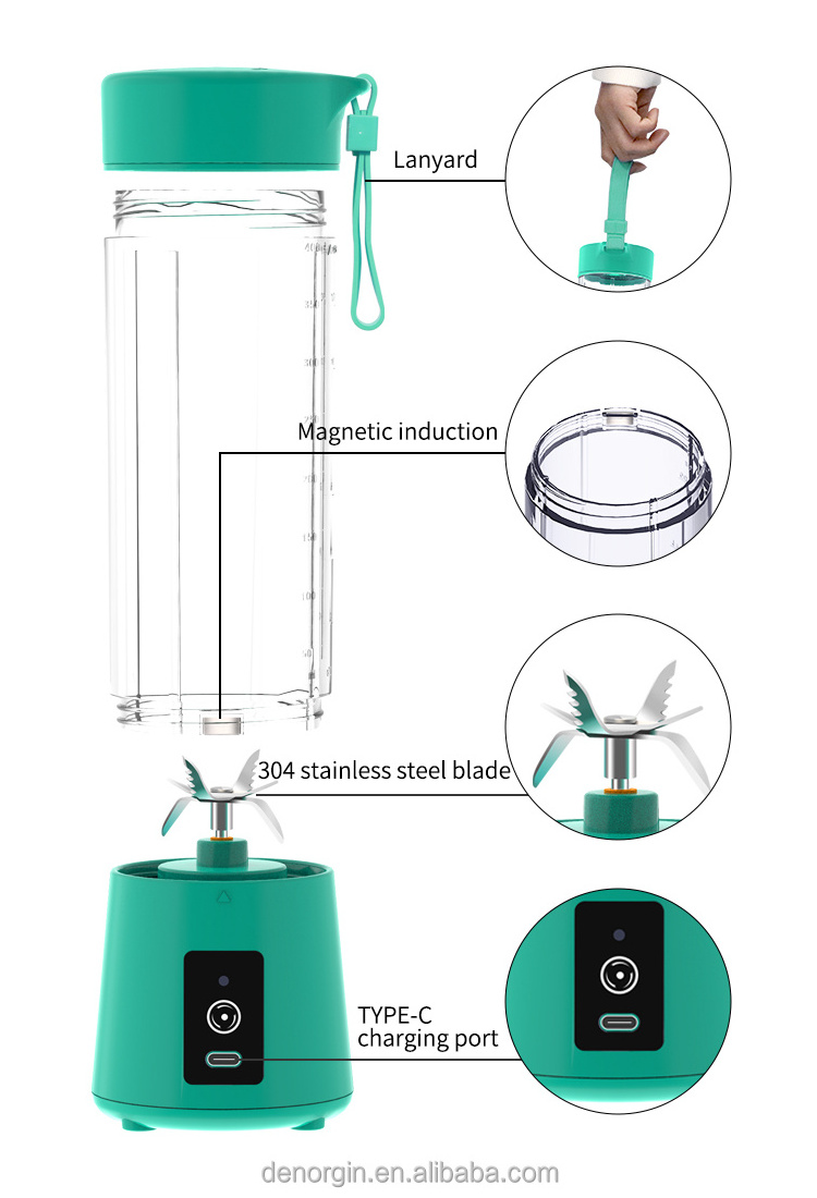 Widely Used USB Rechargeable Electric Fruits and Vegetables Juicer Cup protein blender