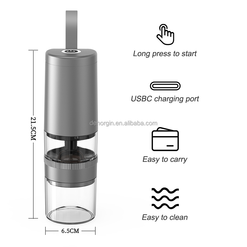 Custom Logo Cordless Electric Coffee Bean Grinder Grinding Machine Conical Burr Mini Coffee Grinder