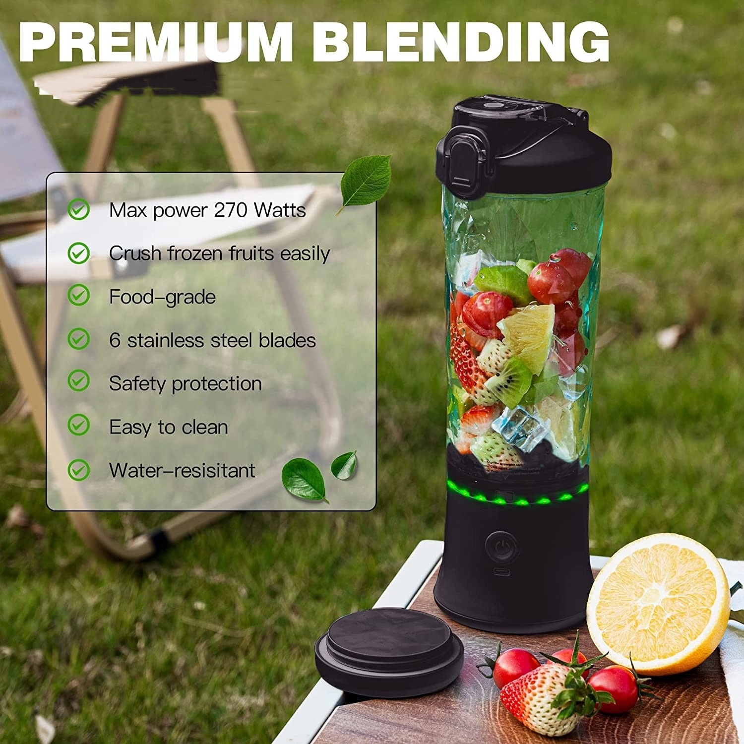 600ml portable blender 2024 Rechargeable Smoothie Blender Mini Small portable mix blender