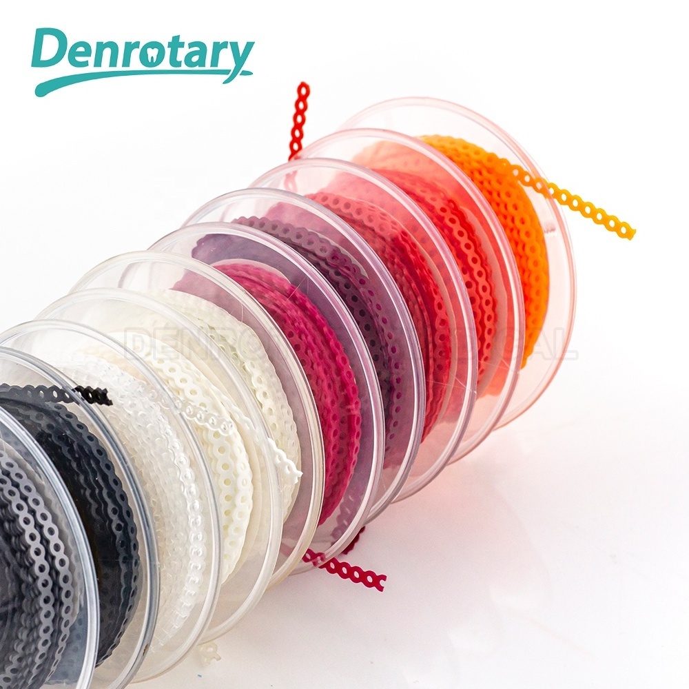 2024 Dental Consumables Braces Two Color Elastics orthodontic elastic Orthodontic Suppliers Dental Elastic Power Chain