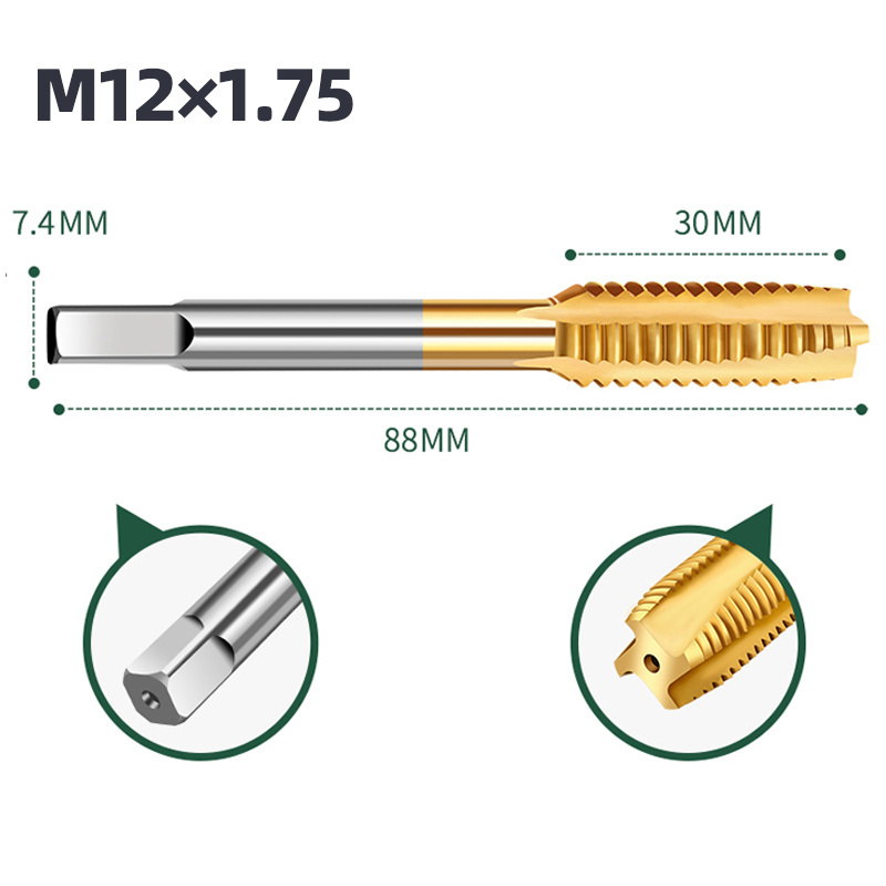 Solid Carbide and HSS Spiral Taps and Dies Combination for Machine - Ideal for Tapping Applications with Hand Taps