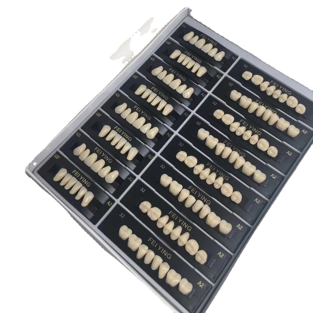 Denspay 2 Layer Acrylic Resin Teeth Full Set False Teeth Dentures Dental Resin Teeth