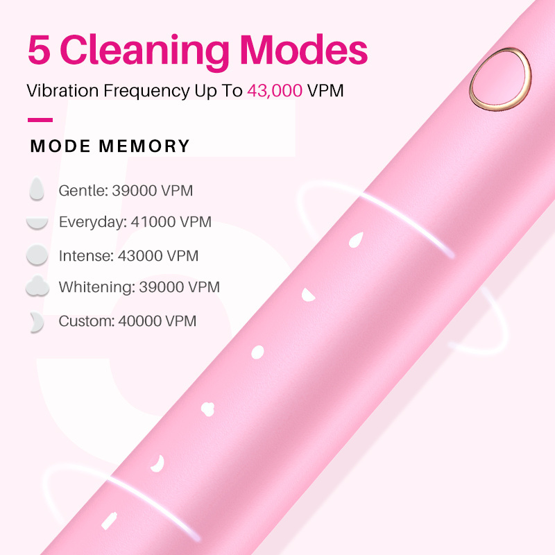 Private Label Preium Sonic Toothbrush 5 Modes Electric Toothbrushes With Toothbrush Heads