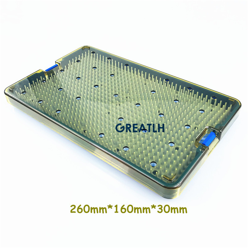 Silicone Sterilizing Box  and  Single Layer with one mat Autoclave Sterilization Tray Different Size  L/M/S