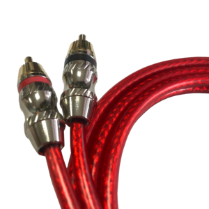 Car Audio Cable RCA 2 Male To 2 Male Metal Plug Car Audio RCA Splitter Adapter Cable Red Pvc Jacket Braid RCA Cable