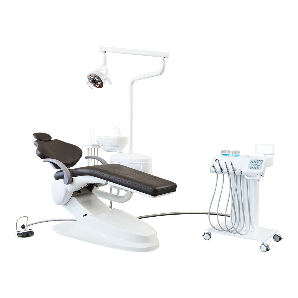 Italian design Safety fold-able dental chair with foot pedal implant chair spittoon