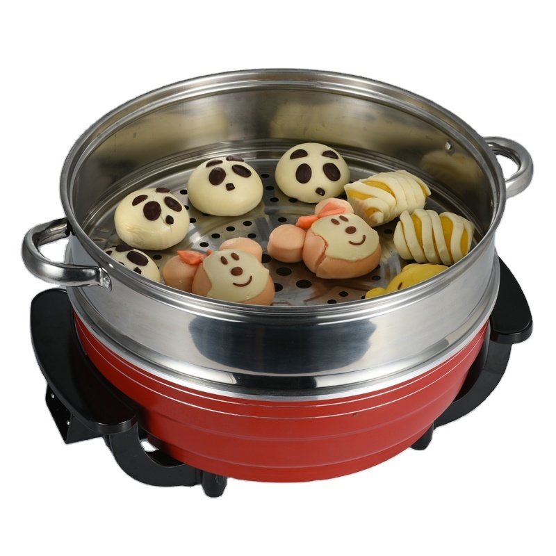 Home Appliance 6L Electric Skillet Non Stick Coating Auto-Temperature Control Multifunction Electric Cooking Pot