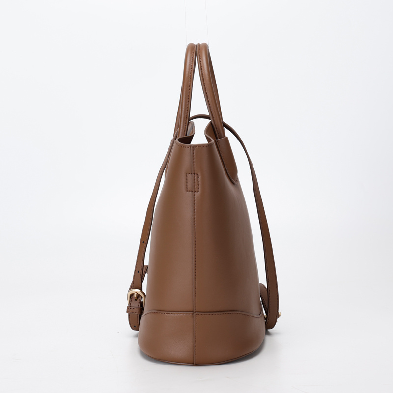 2024 cowhide bucket bag for women luxury women bags niche retro casual handbags for ladies