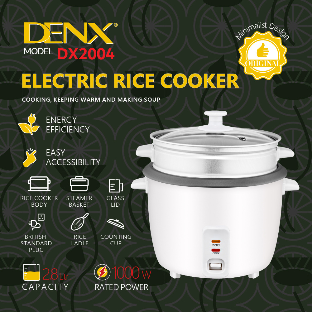 DENX DX2004 Portable Smart Mini 2.8L Cooking Keeping Warm Making Soup Cooker 1000W Electric Rice cooker