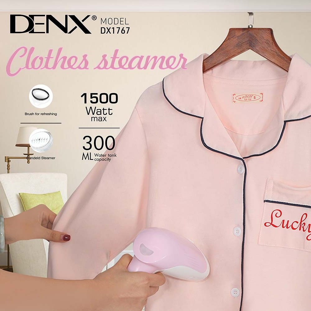 DENX DX1767 Electric Household Handheld Home Portable Garment Steamer 1500W Water Tank Capacity 300ML Detachable Clothes steamer