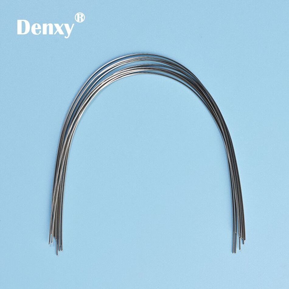 Denxy Dental  A+ Quality Stainless Steel Archwires Rectangular wire Orthodontic wire Ovoid Archwires for Ortho Braces 10pcs/pack